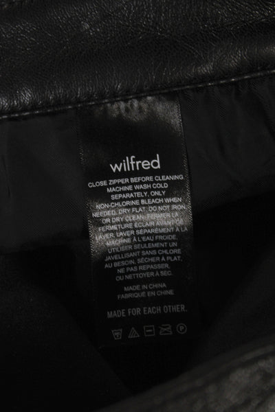 Wilfred Womens Cropped Faux Leather Black Pants Size 4