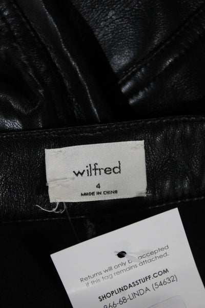 Wilfred Womens Cropped Faux Leather Black Pants Size 4