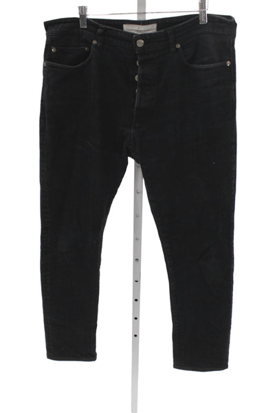 Golden Goose Deluxe Brand Mens Straight Black Jeans Cotton Button Size 34