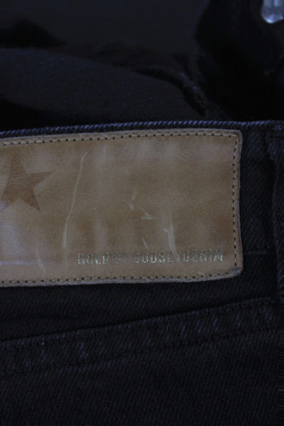 Golden Goose Deluxe Brand Mens Straight Black Jeans Cotton Button Size 34
