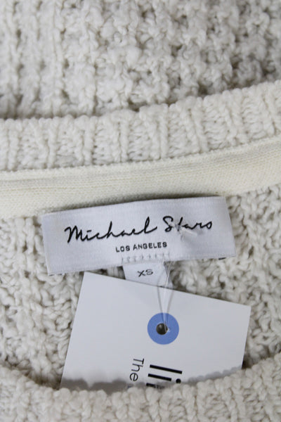 Michael Stars Womens Sweater Cotton Crew Neck Short Sleeve Ivory Size XS