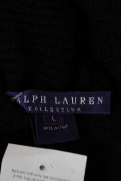 Ralph Lauren Collection Women Cashmere Pullover Black Turtleneck Size L