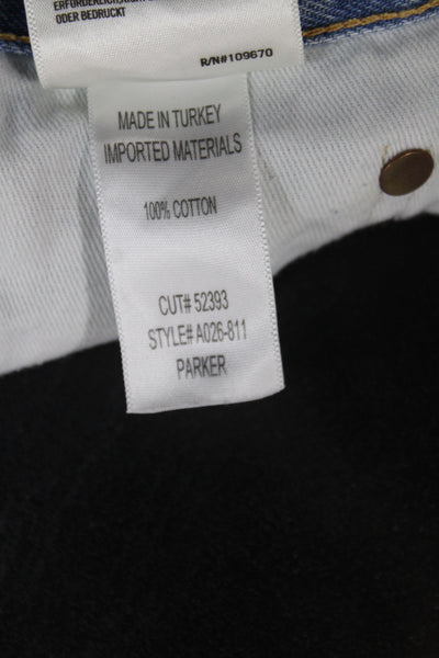 Agolde Womens Cut-Off Shorts Blue Cotton Button Solid Size 24