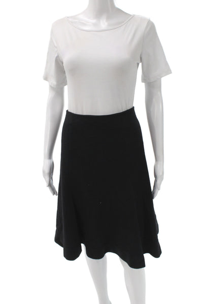 L'Agence Womens A-Line Wool Skirt Black Short Zip Size 2
