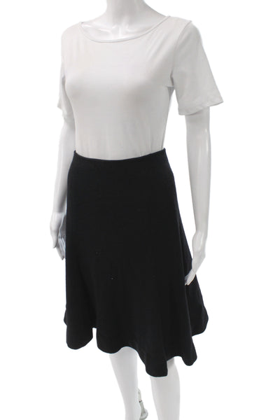 L'Agence Womens A-Line Wool Skirt Black Short Zip Size 2