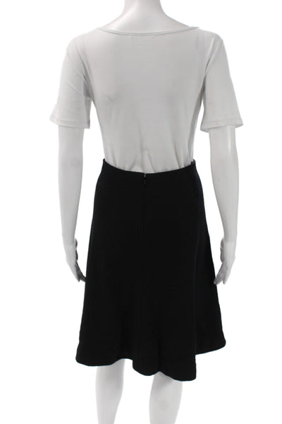 L'Agence Womens A-Line Wool Skirt Black Short Zip Size 2