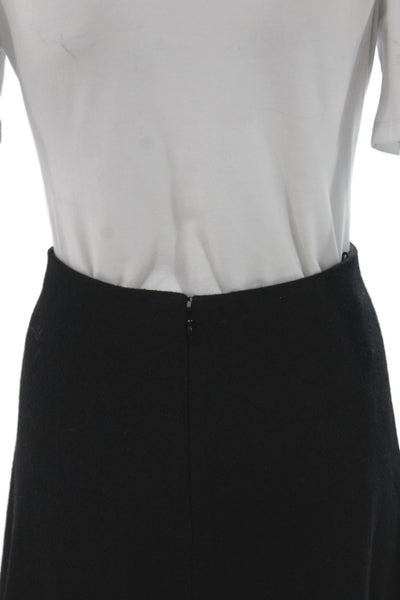 L'Agence Womens A-Line Wool Skirt Black Short Zip Size 2