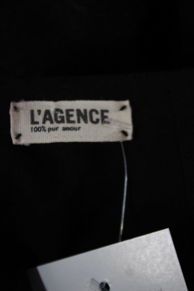 L'Agence Womens A-Line Wool Skirt Black Short Zip Size 2