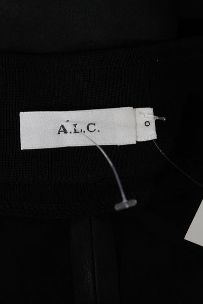 A.L.C. Womens Lamb Leather Pencil Skirt Black Zip Size 0