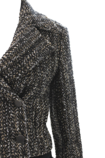 Theory Women Multicolor Herringbone Pea Coat Button Long Sleeve Size 00
