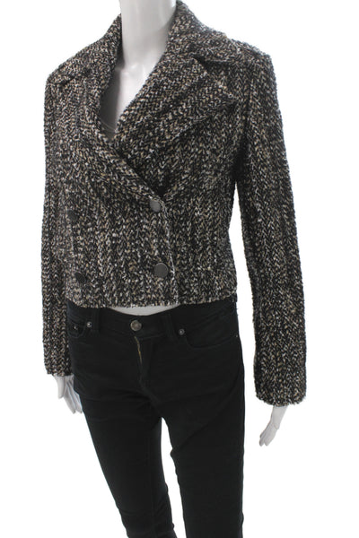 Theory Women Multicolor Herringbone Pea Coat Button Long Sleeve Size 00