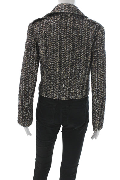 Theory Women Multicolor Herringbone Pea Coat Button Long Sleeve Size 00