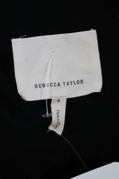 Rebecca Taylor Womens Blue Striped Basic Jacket Long Sleeve Zip Size 4