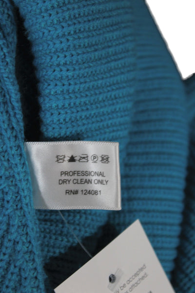 Proenza Schouler Womens Blue Ribbed Crewneck Pullover Sweater Size XS