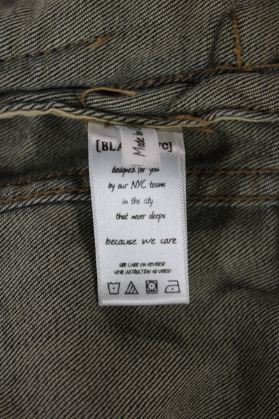 BLANKNYC Womens Basic Jacket Blue Long Sleeve Solid 98% Cotton Button Size XS