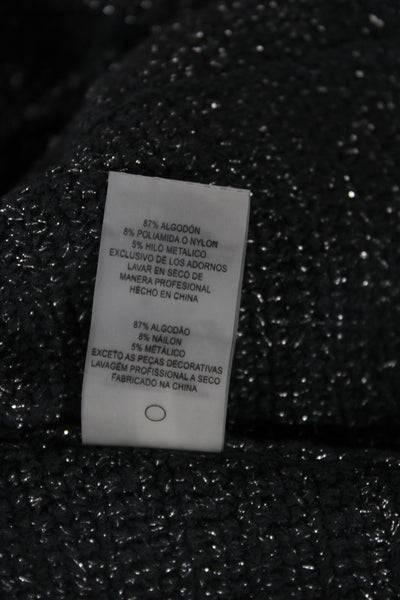 Elie Tahari Women Basic Jacket Gray 3/4 Sleeve Button Sparkly Size XS