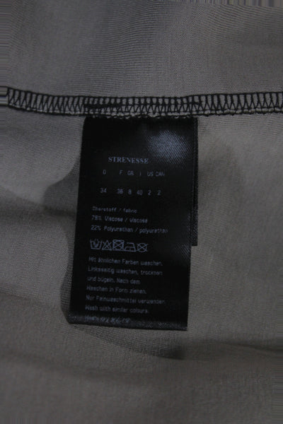 Strenesse Womens Tunic Blouse Black Boat Neck 3/4 Sleeve Viscose Size 2