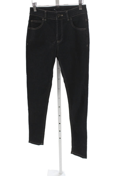 Lorena Antoniazzi Women Skinny Jeans Black Cotton Button Mid Rise Size 4