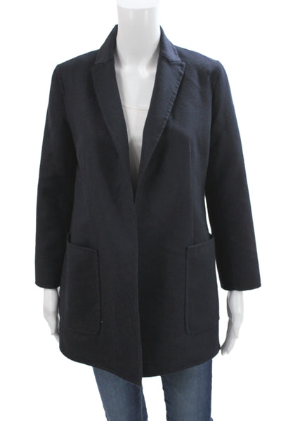 The Row Womens Overcoat Blazer Black Virgin Wool Long Sleeve Size 2