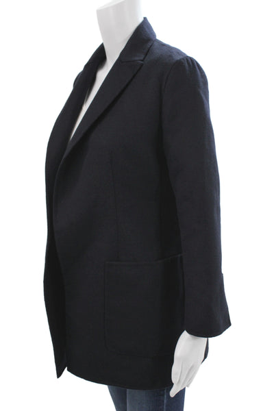 The Row Womens Overcoat Blazer Black Virgin Wool Long Sleeve Size 2