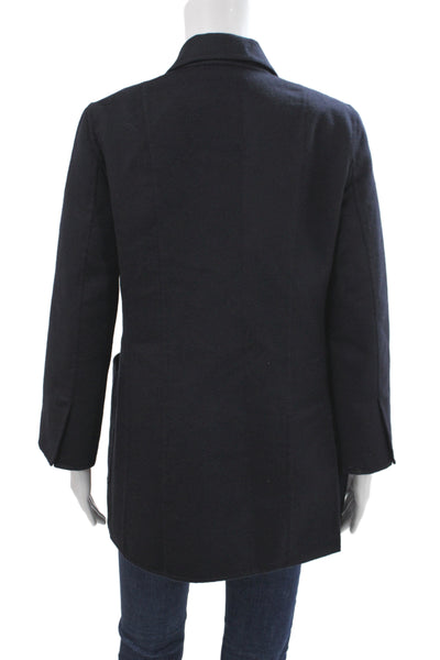 The Row Womens Overcoat Blazer Black Virgin Wool Long Sleeve Size 2
