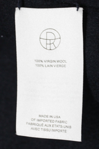 The Row Womens Overcoat Blazer Black Virgin Wool Long Sleeve Size 2