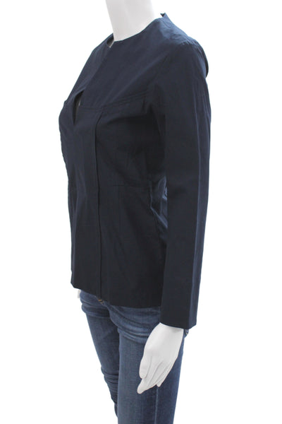 Derek Lam Women Black Collared Basic Blouse Long Sleeve Button Cotton Size 0