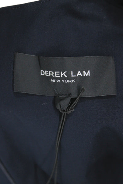 Derek Lam Women Black Collared Basic Blouse Long Sleeve Button Cotton Size 0