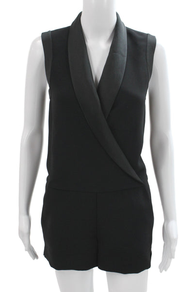 L'Agence Women Romper Black V-Neck Sleeveless Size 0