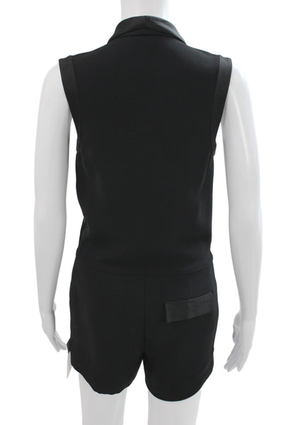 L'Agence Women Romper Black V-Neck Sleeveless Size 0