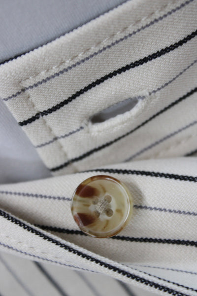 Derek Lam 10 Crosby Women Beige Mini Skort Button Cotton Striped Preppy Size 0