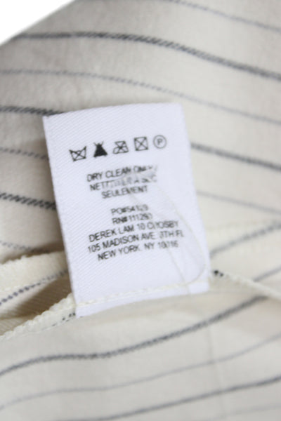 Derek Lam 10 Crosby Women Beige Mini Skort Button Cotton Striped Preppy Size 0