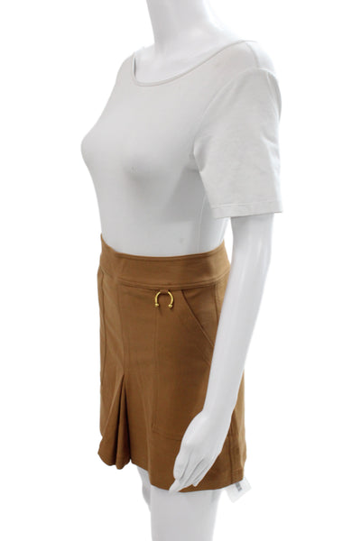 A.L.C. Womens Mini Skort Brown Zip Solid Size 00