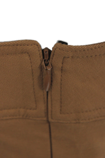 A.L.C. Womens Mini Skort Brown Zip Solid Size 00