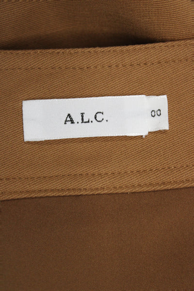 A.L.C. Womens Mini Skort Brown Zip Solid Size 00