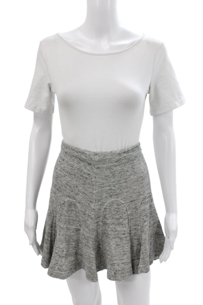 Derek Lam 10 Crosby Womens Mini Gray Cotton Skirt Zip Size 0