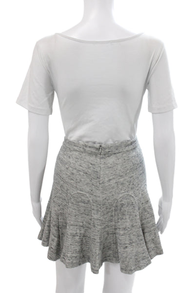 Derek Lam 10 Crosby Womens Mini Gray Cotton Skirt Zip Size 0