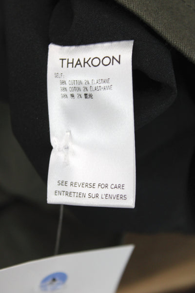 Thakoon Women Cargo Mini Skirt Green Cotton Military Zip Size 0