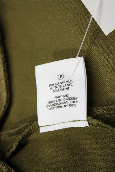 Derek Lam 10 Crosby Women Green Mini Cotton Skirt Hook Eye Solid Size 0