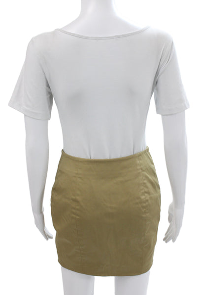 Laveer Women Mini Skort Beige Cotton Button Solid Military Size 0