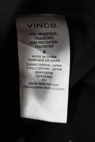 Vince Women Dress Pants Black 29 Inseam Triacetate Classic Size 4