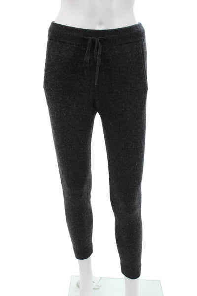 R Label Womens Cashmere Jogger Pants Gray Drawstring Size XS
