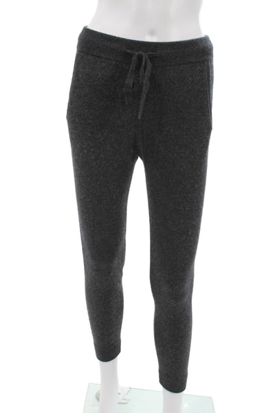 R Label Womens Cashmere Jogger Pants Gray Drawstring Size XS