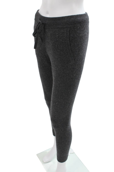 R Label Womens Cashmere Jogger Pants Gray Drawstring Size XS