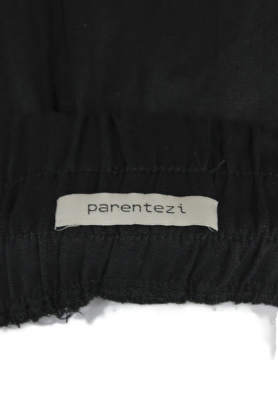 Parentezi Womens Paperbag Linen Shorts Black Size XS