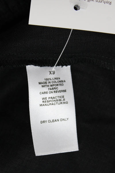 Parentezi Womens Paperbag Linen Shorts Black Size XS