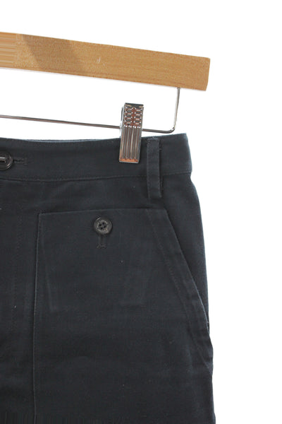Nili Lotan Womens Utility Black Cotton Shorts Size 2