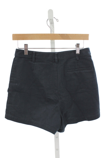 Nili Lotan Womens Utility Black Cotton Shorts Size 2