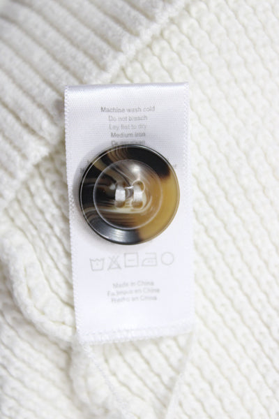 Lunya Women Henley Sweater Ivory Collared Long Sleeve Organic Cotton Size L