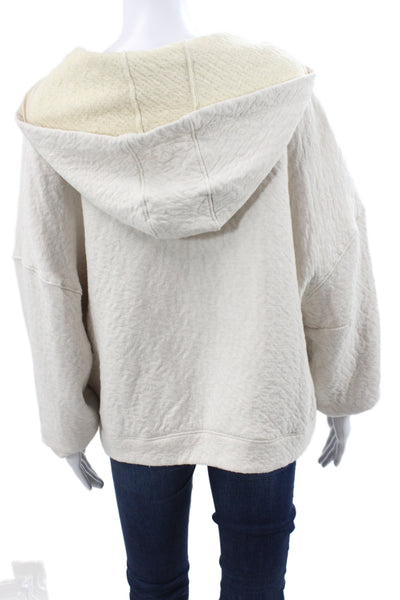 Lunya Womens Pullover Henley Pima Cotton Beige Long Sleeve Size M
